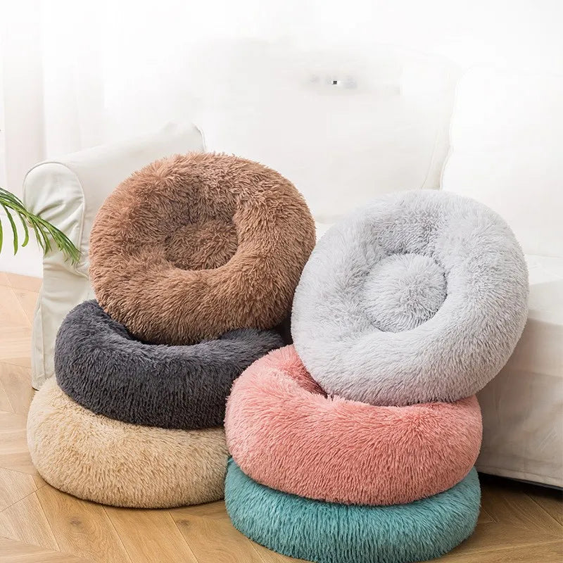 Cozy Calming Donut Dog Bed